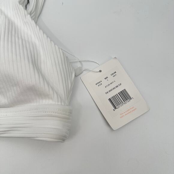 ANDIE SWIM The Ventura Ribbed Bikini Swim Top in White  // S - Picture 6 of 9